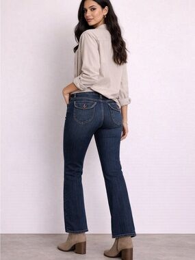 Riders by Lee Dark Wash Bootcut Jeans Comfort No Gap Waistband Size 32